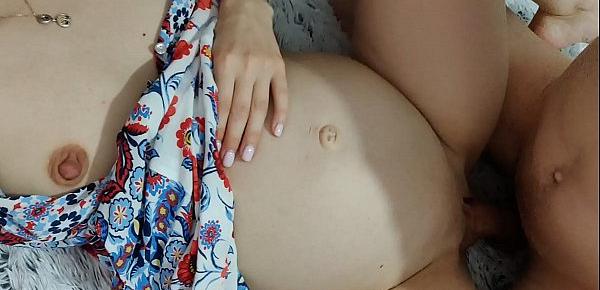  pregnant wife loves when i cum in her thin pussy